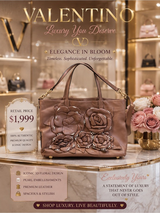 Valentino Garavani Handbags - Valentino Garavani Pink floral appliqué Floral Tote Euc